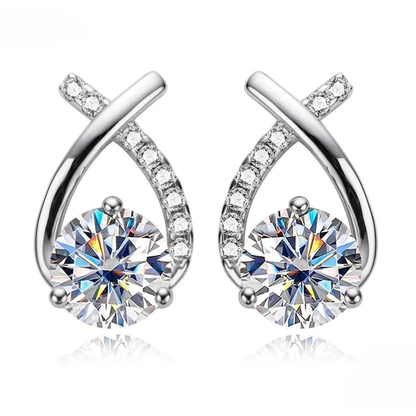 Brinco Petala de Luz Moissanite Banhado a Ouro 18k