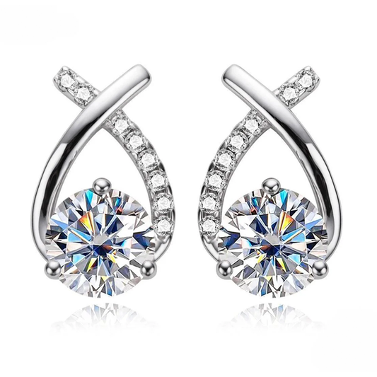 Brinco Petala de Luz Moissanite Banhado a Ouro 18k