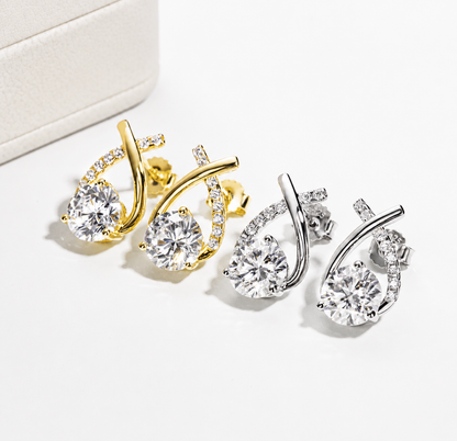 Brinco Petala de Luz Moissanite Banhado a Ouro 18k