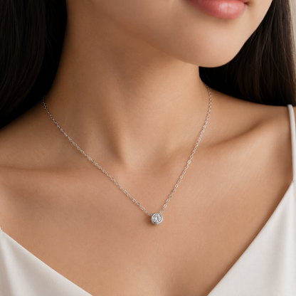 Colar Eternity Moissanite Banhado a Ouro