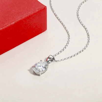 Colar Oval 4 Garras Moissanite Banhado a Ouro 18k