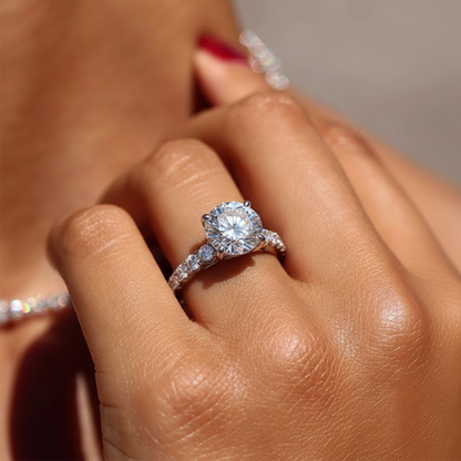 Anel Solitário Real Moissanite Banhado a Ouro 18k