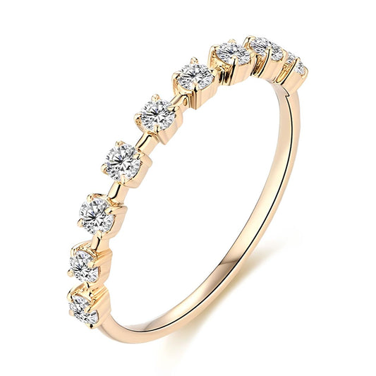 Meia Aliança Flawless 90 Pontos Moissanite Banhada a Ouro 18k