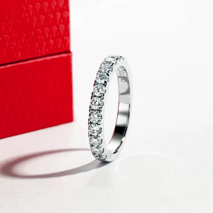 Meia Aliança Shimmer Moissanite Banhada a Ouro 18k