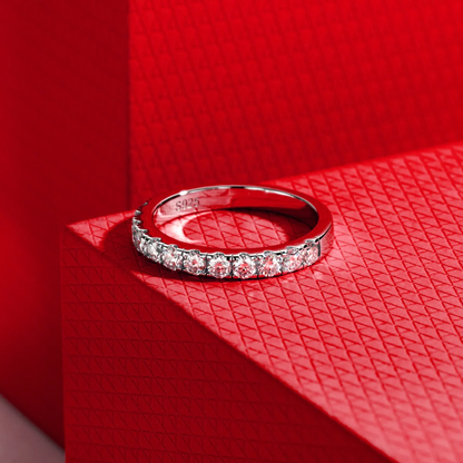 Meia Aliança Shimmer Moissanite Banhada a Ouro 18k