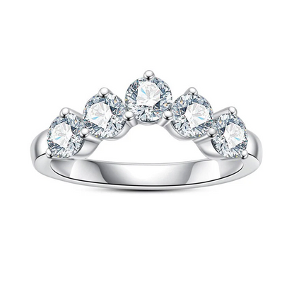 Meia Aliança Faixa Estrelar Moissanite Banhada a Ouro 18k