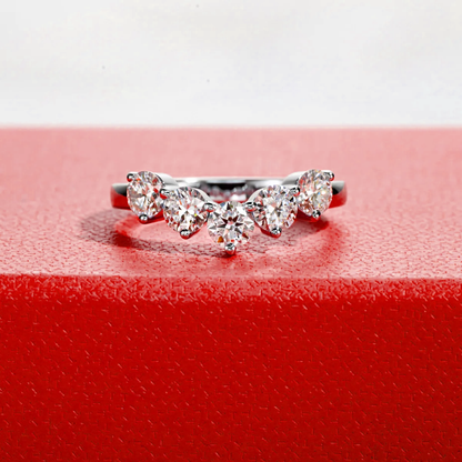 Meia Aliança Faixa Estrelar Moissanite Banhada a Ouro 18k