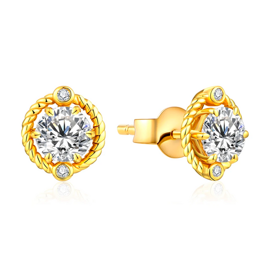 Brinco Espiral Moissanite Banhado à Ouro 18k - Loratta 