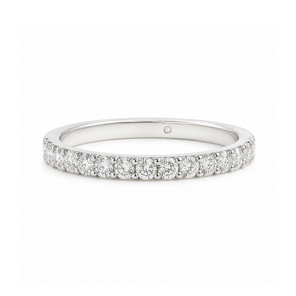 Meia Aliança Ursa 60 Pontos Moissanite Banhada a Ouro 18k