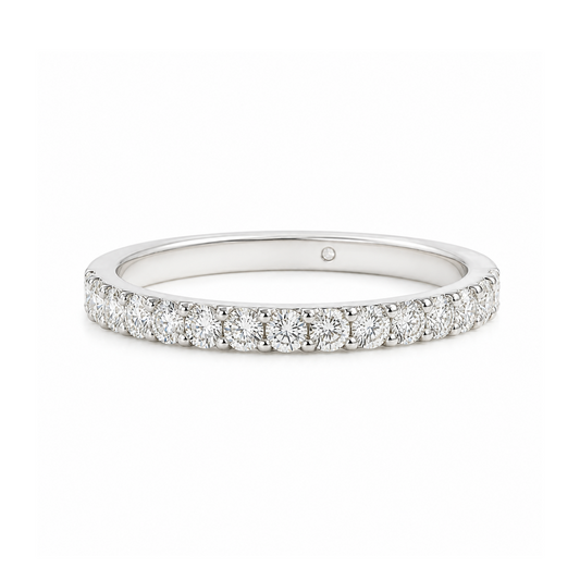 Meia Aliança Ursa 60 Pontos Moissanite Banhada a Ouro 18k