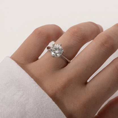Anel Solitário Brilhante Moissanite Banhado a Ouro 18k