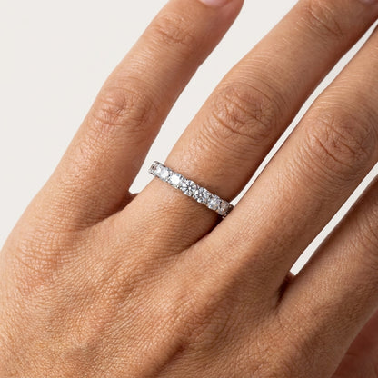 Meia Aliança Shimmer Moissanite Banhada a Ouro 18k