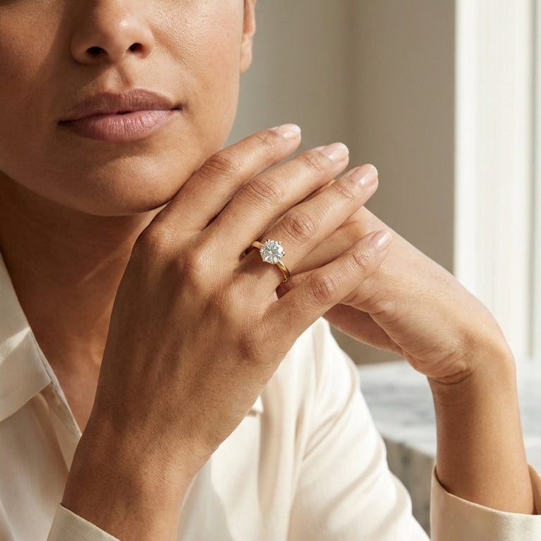 Anel em Ouro 18k com Moissanite Loratta
