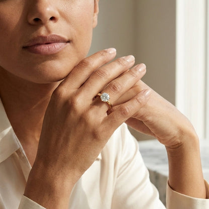 Anel Solitário Solara Moissanite em Ouro 18k