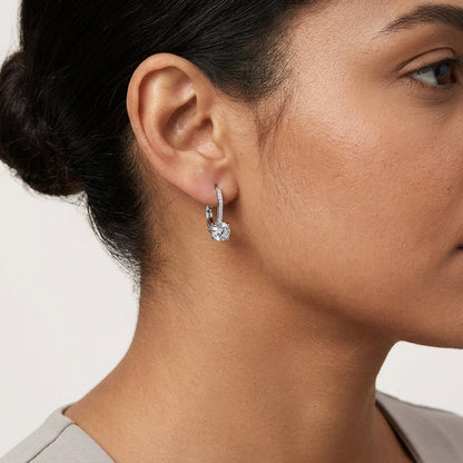 Brinco Ponto Cravejado Moissanite Banhado a Ouro 18k