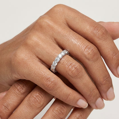 Aliança Cravejada 250 Pontos Moissanite Banhada a Ouro 18k