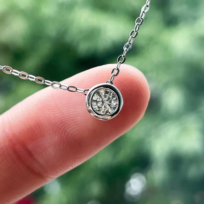Colar Moissanite Brilhante em Ouro Branco - Loratta 