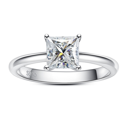 Anel Solitário Princess Moissanite - Loratta 