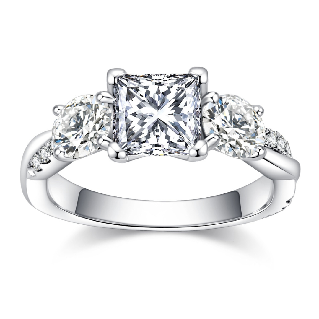 Anel Twisted Moissanite Cravejado - Loratta 