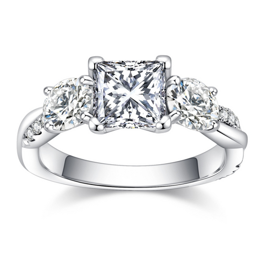 Anel Twisted Moissanite Cravejado - Loratta 