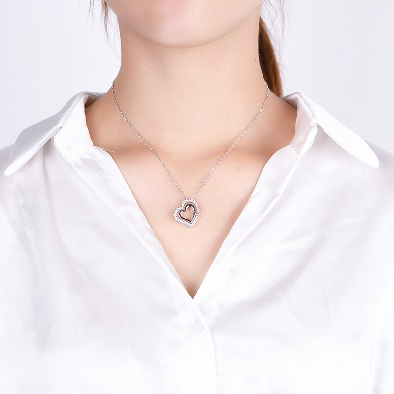 Colar Amor Brilhante moissanite Banhado à Ouro Branco 18k - Loratta 
