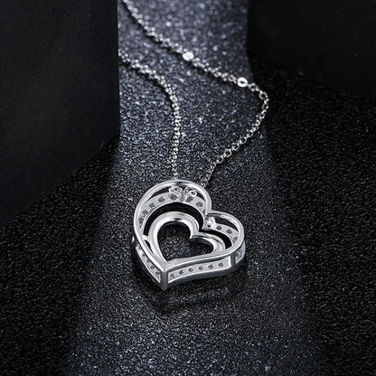 Colar Amor Brilhante moissanite Banhado à Ouro Branco 18k - Loratta 