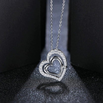 Colar Amor Brilhante moissanite Banhado à Ouro Branco 18k - Loratta 