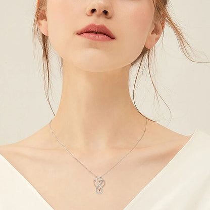 Colar Laçoes de Amor Moissanite em Prata e Ouro Rosé - Loratta 