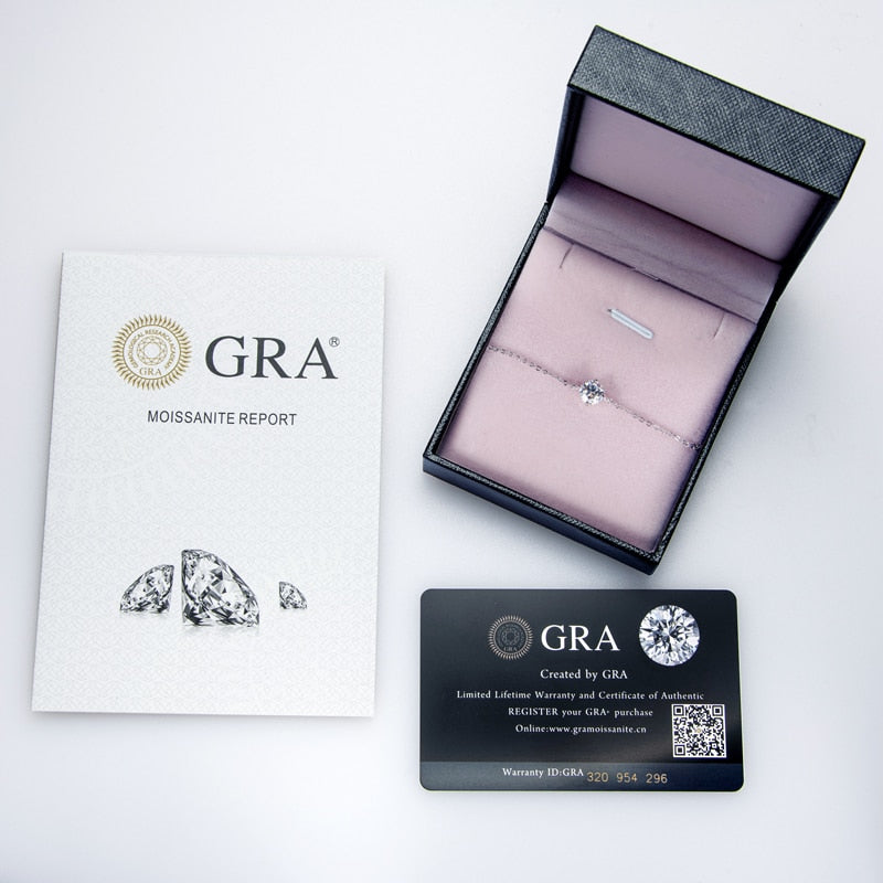 Bracelete Brilho Solitário Moissanites em Prata Folheada à Ouro Branco 14k - Loratta 