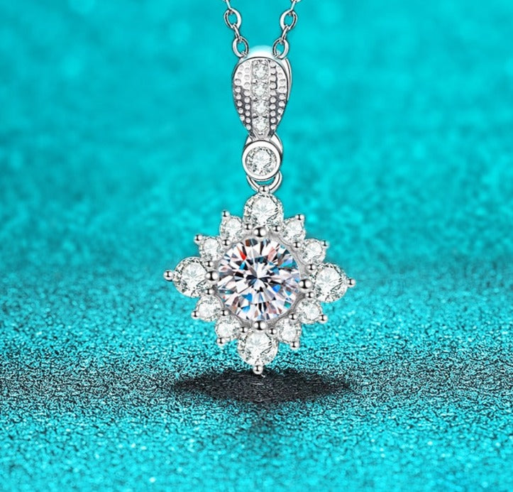 Colar Floco de Neve Moissanite em Prata - Loratta 