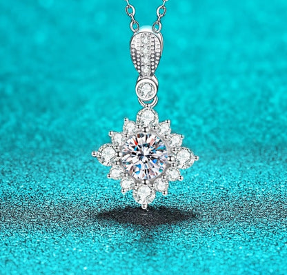 Colar Floco de Neve Moissanite em Prata - Loratta 