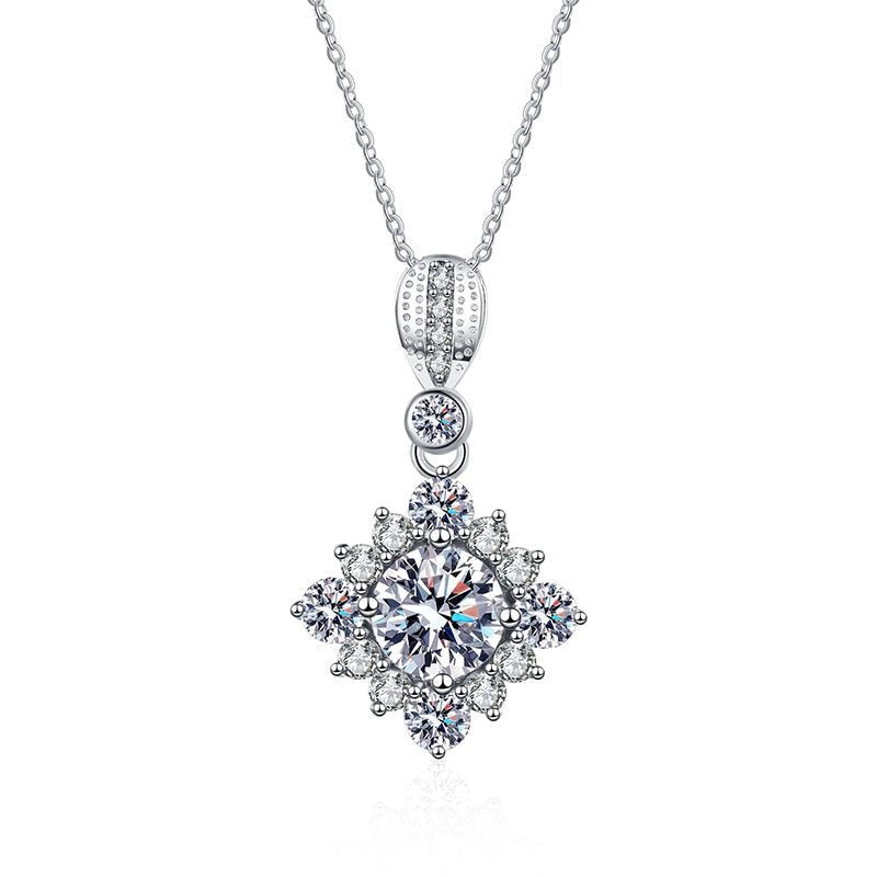 Colar Floco de Neve Moissanite em Prata - Loratta 