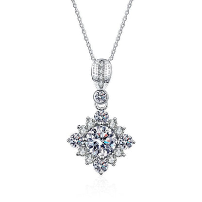 Colar Floco de Neve Moissanite em Prata - Loratta 
