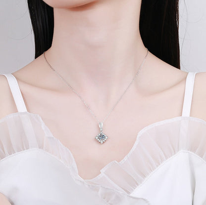 Colar Floco de Neve Moissanite em Prata - Loratta 