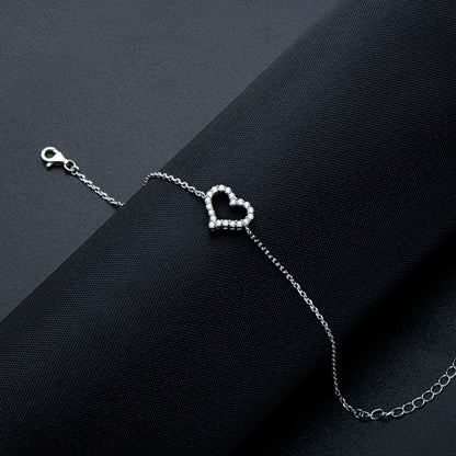 Bracelete Pure Love Moissanites e Prata Folheada à Ouro Branco 14k - Loratta 